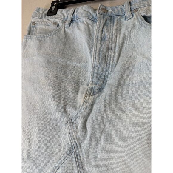 We The Free Denim Mini Skirt Womens Sz 31 Button Fly Western Cowgirl Rodeo - Picture 7 of 8